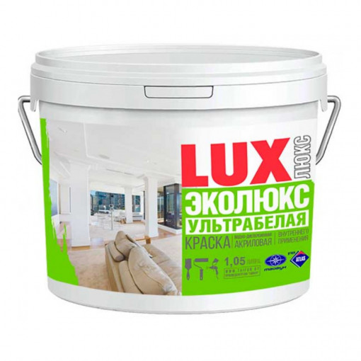 Краска акриловая ЭКО Lux белая 15 кг