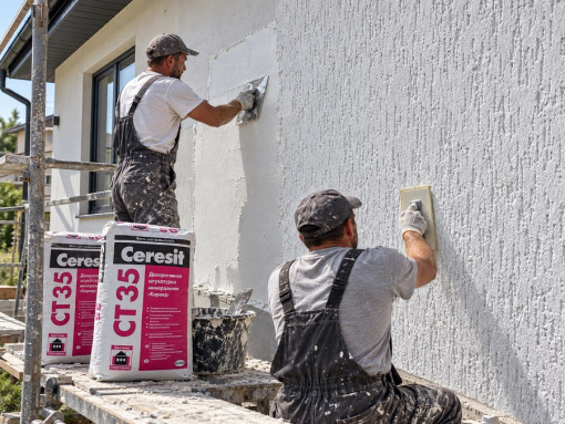 Декоративная штукатурка Ceresit СТ 35 Короед белая 3,5 мм 25 кг