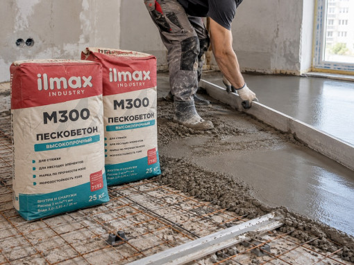 Смесь для стяжки цементная ilmax industry Пескобетон М300 25 кг