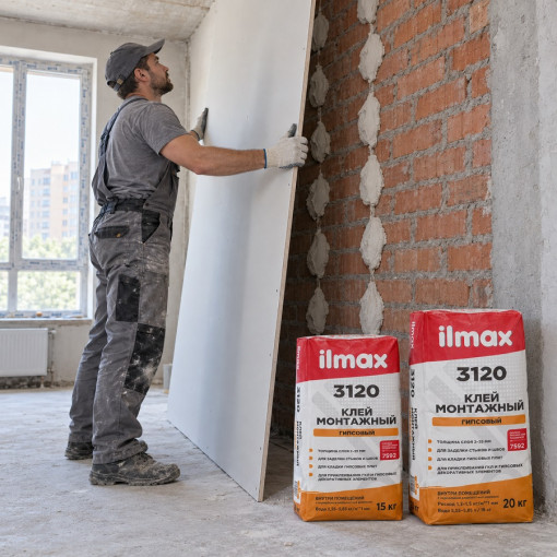 Клей монтажный гипсовый ilmax 3120 15 кг