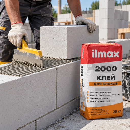 Клей для блоков ilmax 2000 25 кг