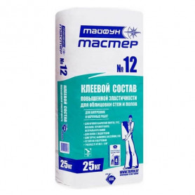 Клей для плитки повышенной эластичности Тайфун Мастер №12 25 кг