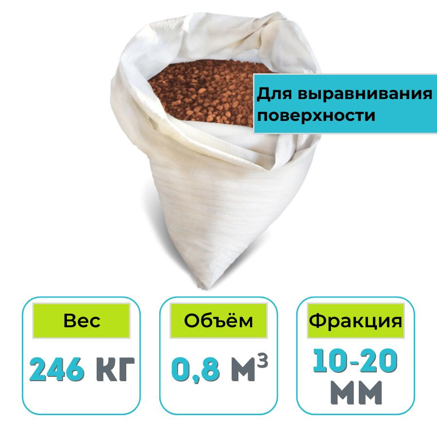 Керамзит фракция 10/20 мм, фасованный 0,8 м3 в биг-бэгах