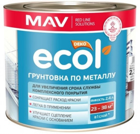 Грунтовка ГФ-021 ECOL MAV по металлу красно-коричневая 2,4 л
