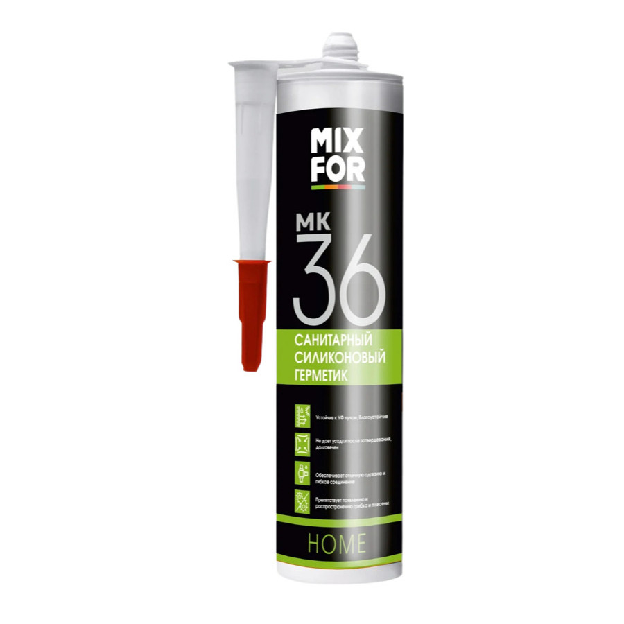 Герметик MIXFOR МК-36 Sanitary Silicone 260 мл белый