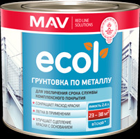 Грунтовка ГФ-021 ECOL MAV по металлу светло-серая 2,4 л