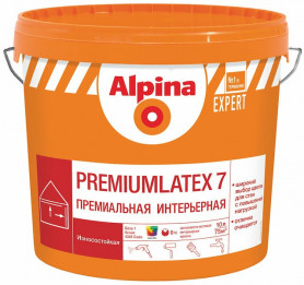 Краска Alpina EXPERT Premiumlatex 7 База 1 белая 10 л