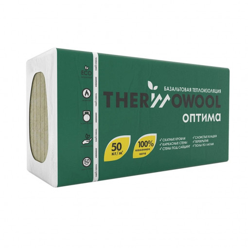 Утеплитель ThermoWool Оптима 1200х600х50 мм