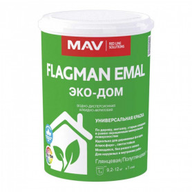 Краска MAV Flagman Emal Эко-дом белая глянцевая 1 л