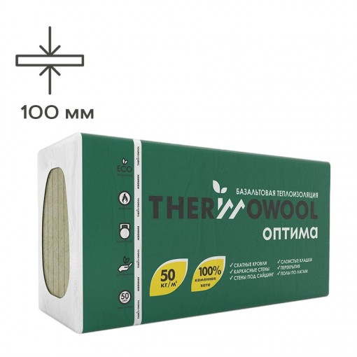 Утеплитель Изомин ThermoWool Оптима 1200х600х100 мм