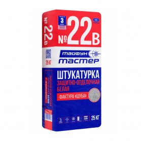 Штукатурка Тайфун Мастер № 22В "Шуба" белая 25 кг