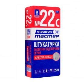 Штукатурка Тайфун Мастер № 22С "Шуба" серая 25 кг