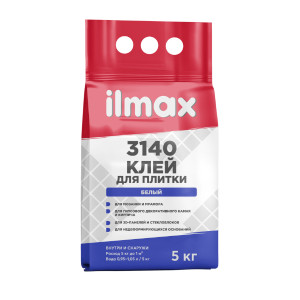 Клей для плитки ilmax 3140 белый 5 кг