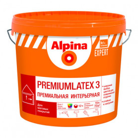 Краска Alpina EXPERT Premiumlatex 3 База 1 белая 10 л