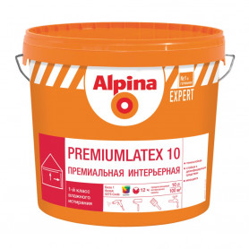 Краска Alpina EXPERT Premiumlatex 10 База 1 белая 10 л