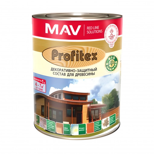 Защитно-декоративный состав MAV Profitex (Профитекс) тик 1 л