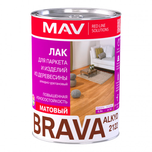 Лак MAV BRAVA ALKYD 2122 матовый прозрачный 1 л