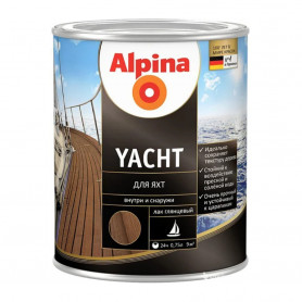 Лак алкидный Alpina для яхт (Alpina Yacht) глянцевый прозрачный 0,75 л