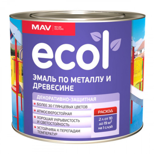 Эмаль ПФ-115 ECOL MAV лимонный 2,4 л 1