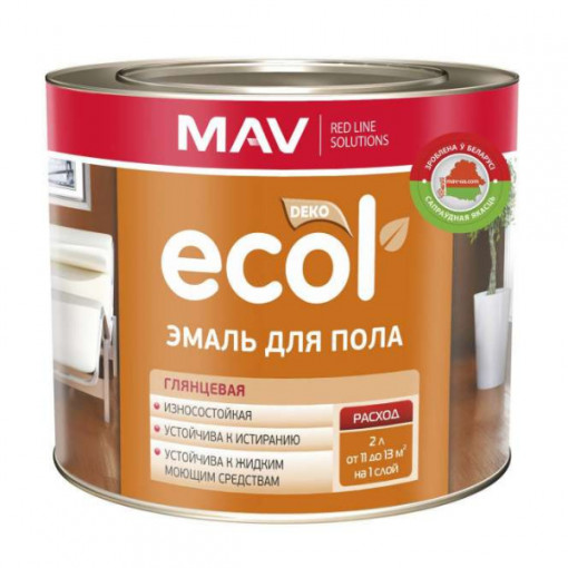 Эмаль ECOL MAV ПФ-266 медно-коричневая 2,4 л для пола