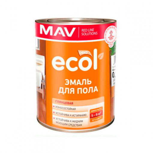 Эмаль ECOL MAV ПФ-266 светло-коричневая 1 л для пола