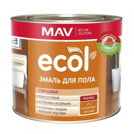 Эмаль ECOL MAV ПФ-266 светло-коричневая 2,4 л для пола