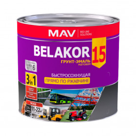 Грунт-эмаль MAV BELAKOR 15 прямо по ржавчине 3 в 1 серый 2,4 л