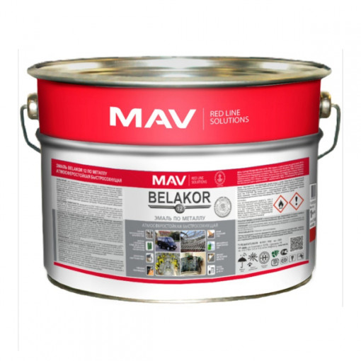 Эмаль MAV BELAKOR 12 шоколад 10 л по металлу быстросохнущая