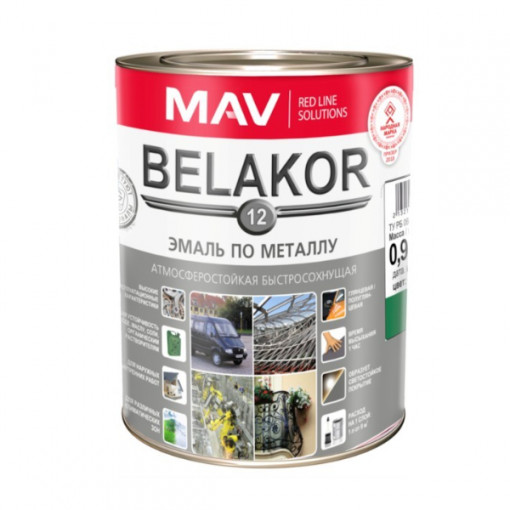 Эмаль MAV BELAKOR 12 шоколад 1 л по металлу быстросохнущая
