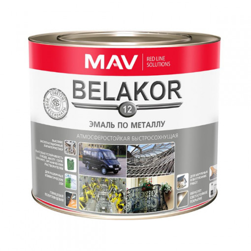 Эмаль MAV BELAKOR 12 шоколад 2,4 л по металлу быстросохнущая