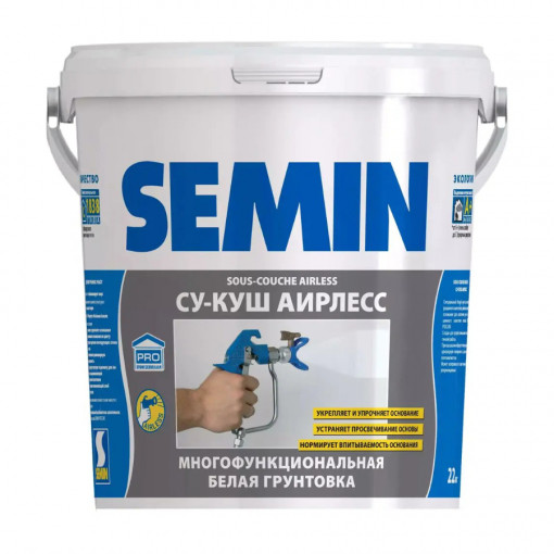 Грунт-краска Semin SOUS-COUCHE AIRLESS (белая крышка) 22 кг