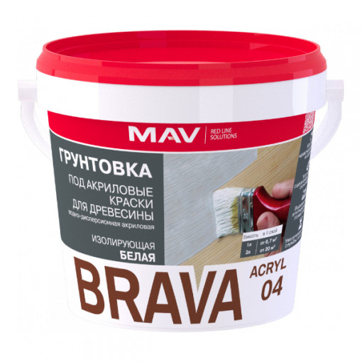 Грунтовка MAV BRAVA ACRYL 04 под акриловые краски для древесины 11 л