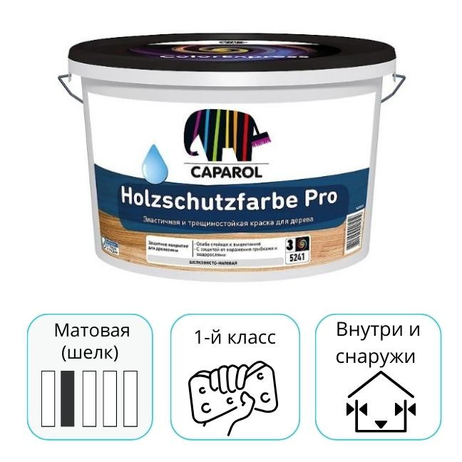Краска акрилатная универсальная Caparol Holzschutzfarbe Pro База 3 прозрачная 2,35 л