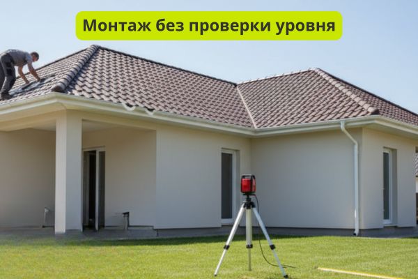 Монтаж без проверки уровня при установке софитов фото