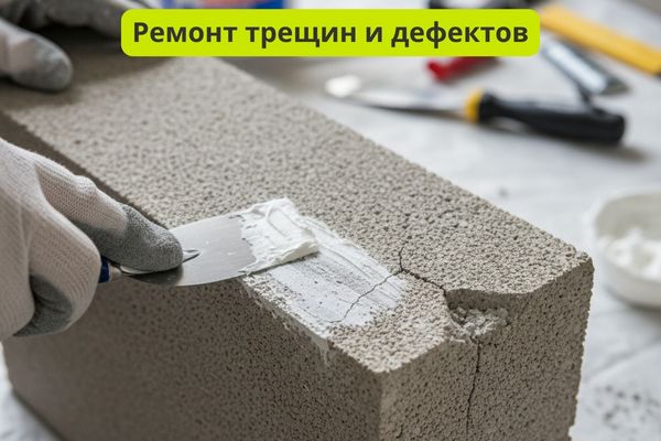 Ремонт трещин блоков фото