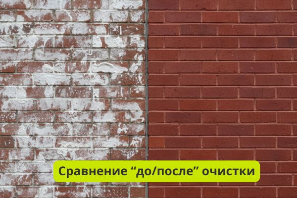 Сравнение чистого фасада и с высолом фото