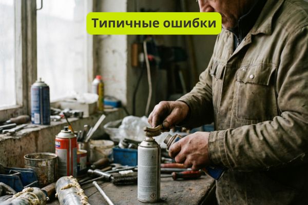 Типичные ошибки при работе с монтажным пистолетом фото