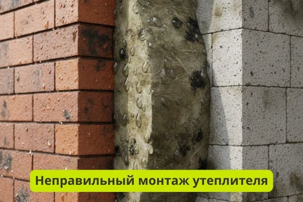 Неправильный монтаж утеплителя фото