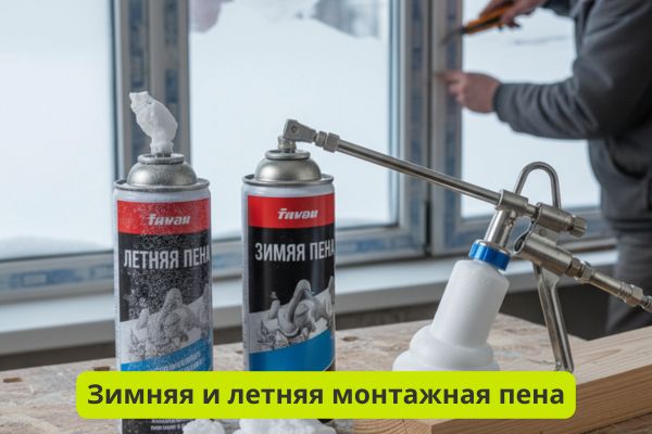 Зимняя и летняя монтажная пена фото