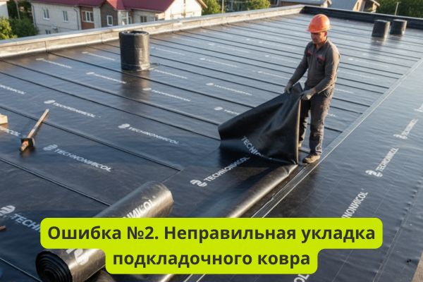 Неправильная укладка подкладочного ковра фото