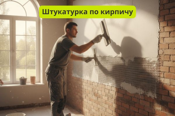 Штукатурка по кирпичу фото