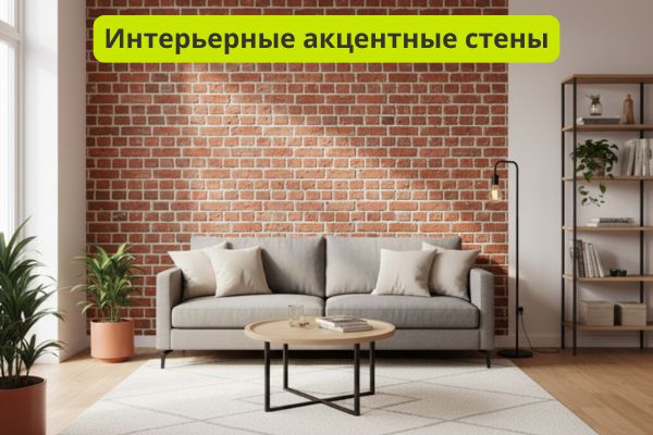 Интерьерные акцентные стены фото