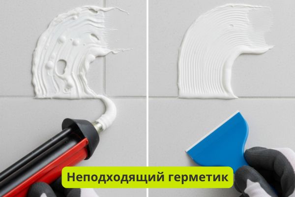 Неподходящий герметик фото