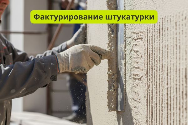 Фактурирование штукатурки фото