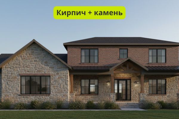 Кирпич и камень сочетание фото