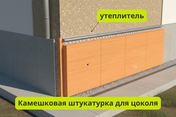 Камешковая штукатурка для цоколя фото