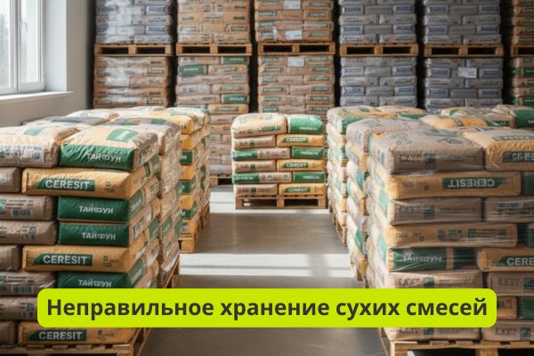 Неправильное хранение сухих смесей фото