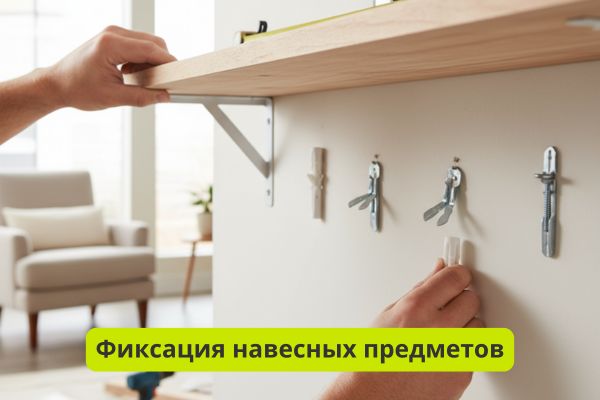 Фиксация навесных элементов к ГКЛ фото