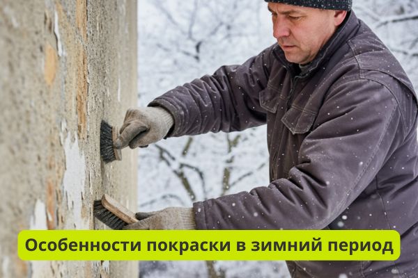 Особенности покраски  фасада в зимний период фото