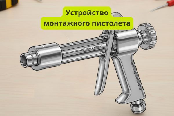 Устройство пистолета для монтажной пены фото